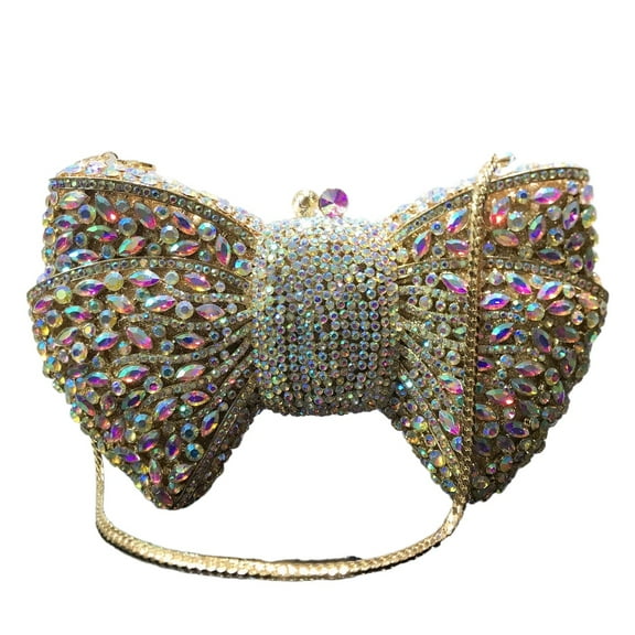 StyleSack Luxury Bowknot Rhinestone Clutch - Crystal Evening Bag for Women, Wedding Party Purse