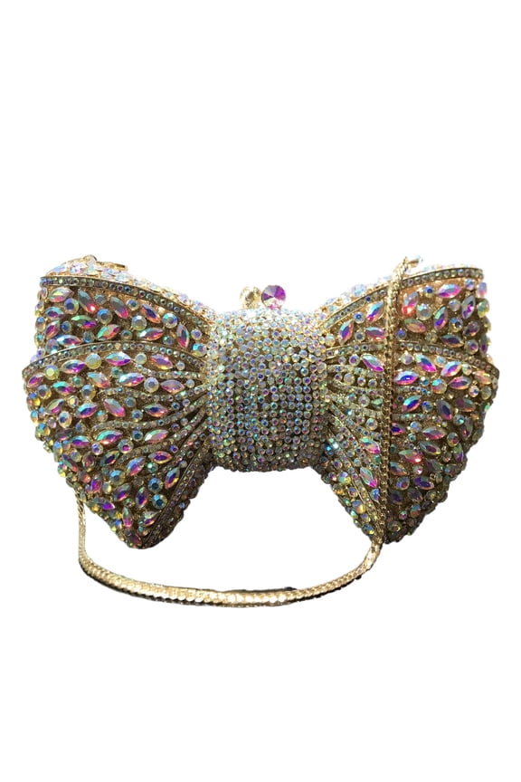 Luxury Bowknot Rhinestone Clutch - Crystal Evening Bag for Women, Wedding Party Purse