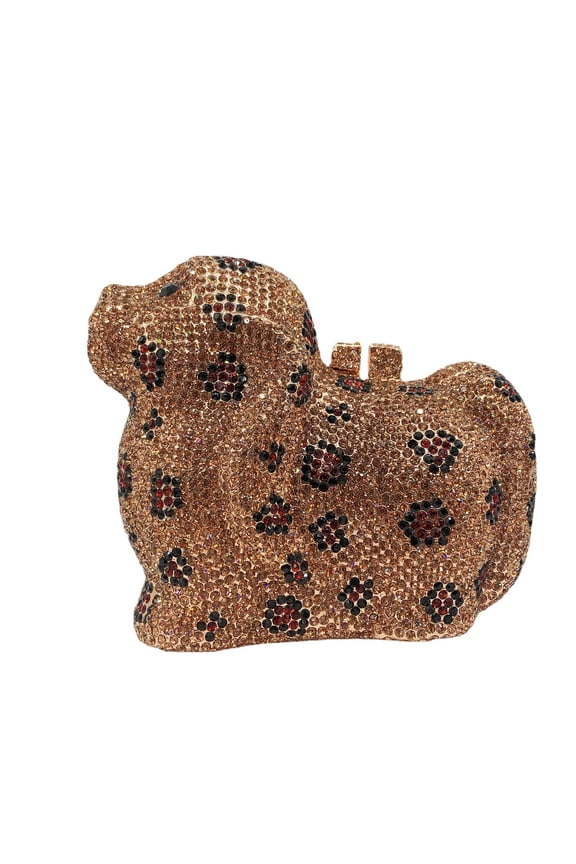 Luxury Crystal-Embellished Mini Dog Statement Clutch - Unique Gift for Parties, Galas & Collections | Evening Handheld Purse