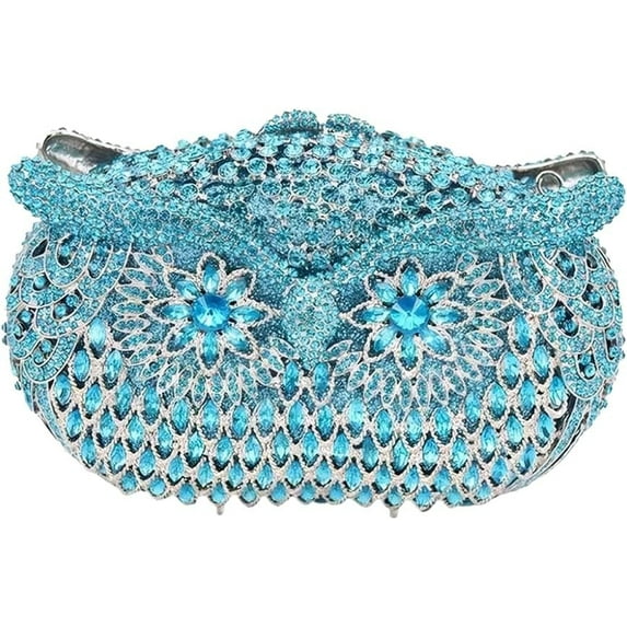 StyleSack Luxury Hand-Embellished Rhinestone Swan Clutch - 3D Crystal Evening Handbag for Party/Gala/Wedding | Detachable Chain Shoulder Purse