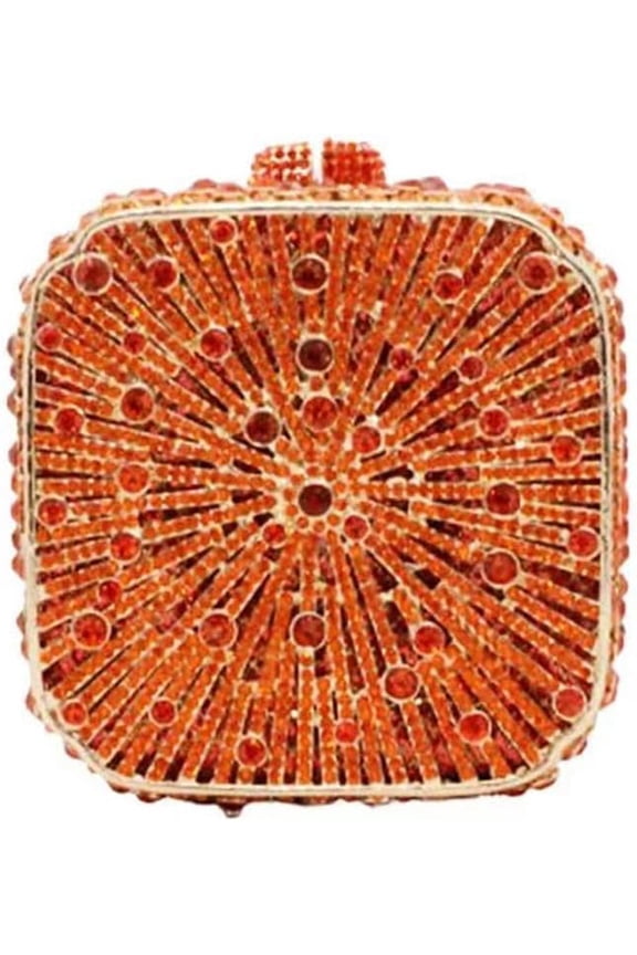 Rhinestone Box Clutch Purse for Women - Sparkling Evening Bag, Novelty Party Purse with Chain