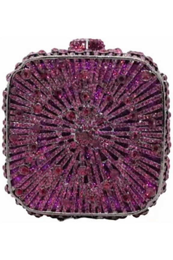 Rhinestone Box Clutch Purse for Women - Sparkling Evening Bag, Novelty Party Purse with Chain