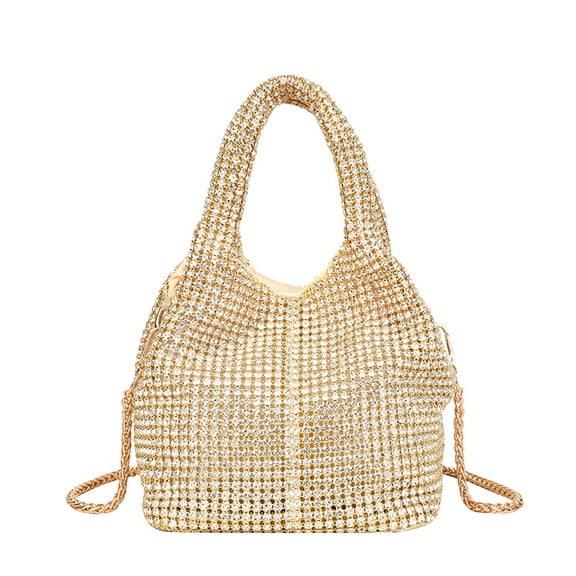 StyleSack Rhinestone Bucket Crossbody Bag for Women, Stylish Chain Handheld Evening Purse - Trendy Casual Daily Retro Shoulder Bag