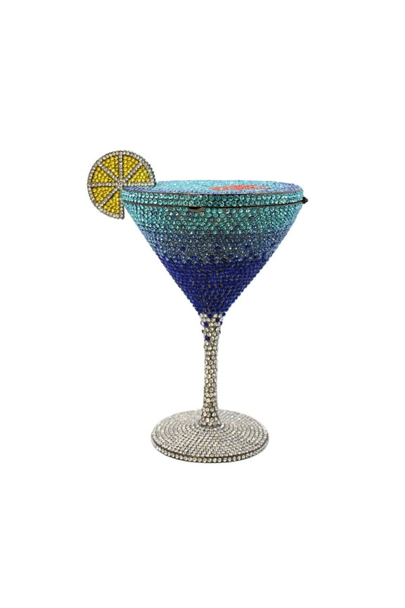 Rhinestone Evening Bag Cocktail Cup Clutch - Crystal Diamond Purse, Wedding Party Prom Handbag (Gold)