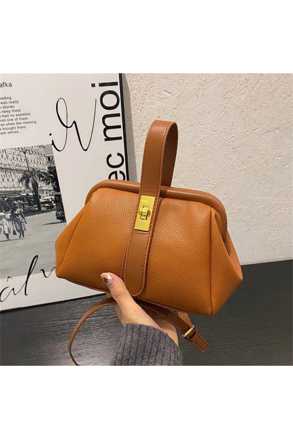 Shell-Shaped Shoulder Bag for Women, Stylish Lock Closure Handbag - Versatile Casual Daily Crossbody Purse