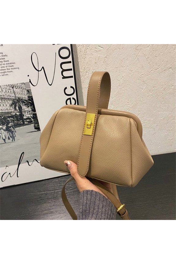 Shell-Shaped Shoulder Bag for Women, Stylish Lock Closure Handbag - Versatile Casual Daily Crossbody Purse