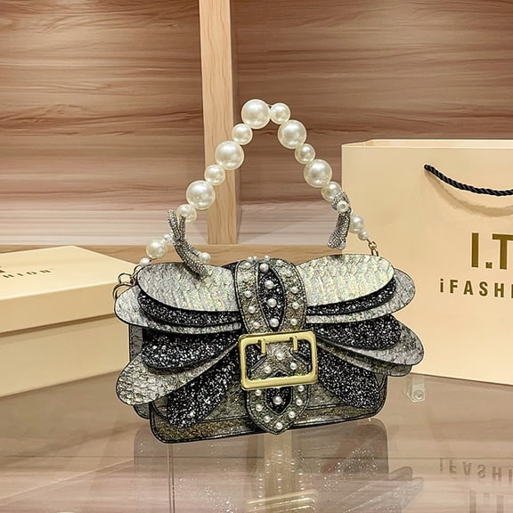 StyleSack Snake-Print Bow Clutch Evening Bag for Women, 2025 New Leather Crossbody Purse - Trendy Street Style Formal Handheld Bag