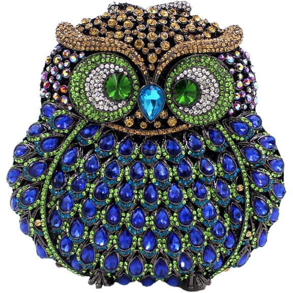 StyleSack Women Owl Shaped Shoulder Bag Unique Rhinestones handbag Novelty Evening bag for Formal Dinner Music Festive