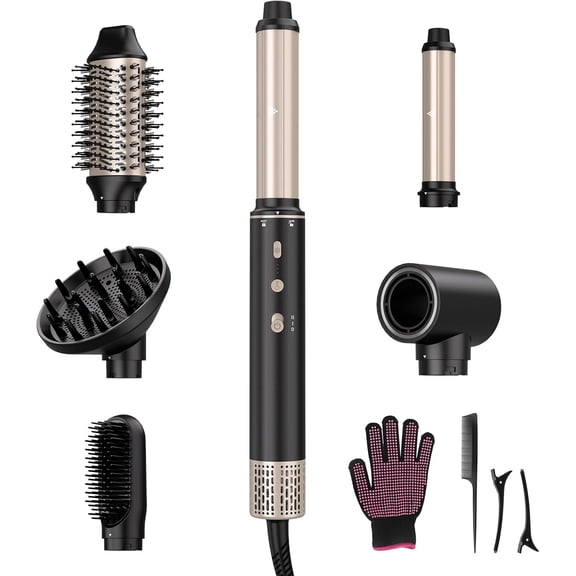 StyleVibe 6-in-1 Air Styler Hair Dryer, Auto-Wrap Curlers, Blow Dryer Brush, Straightener & Diffuser