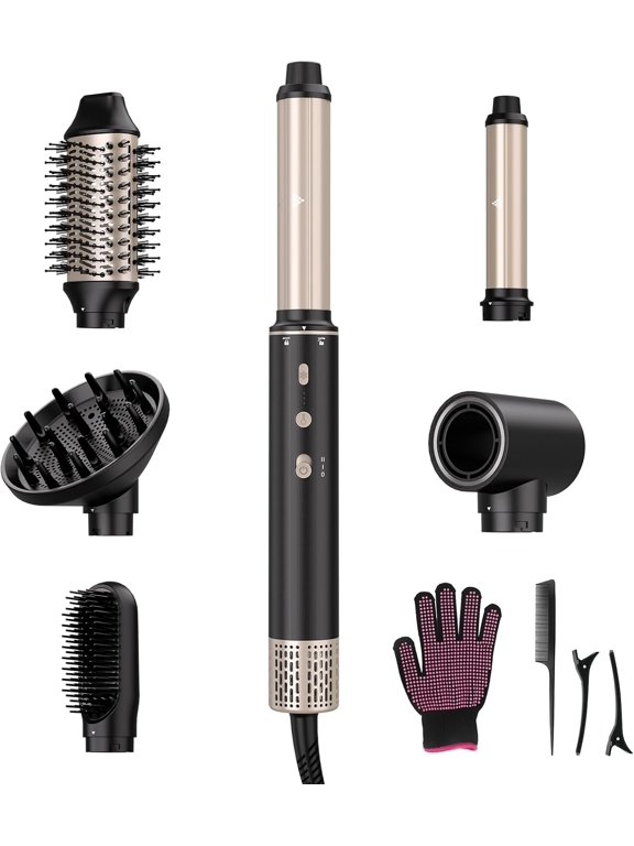 6-in-1 Air Styler Hair Dryer, Auto-Wrap Curlers, Blow Dryer Brush, Straightener & Diffuser