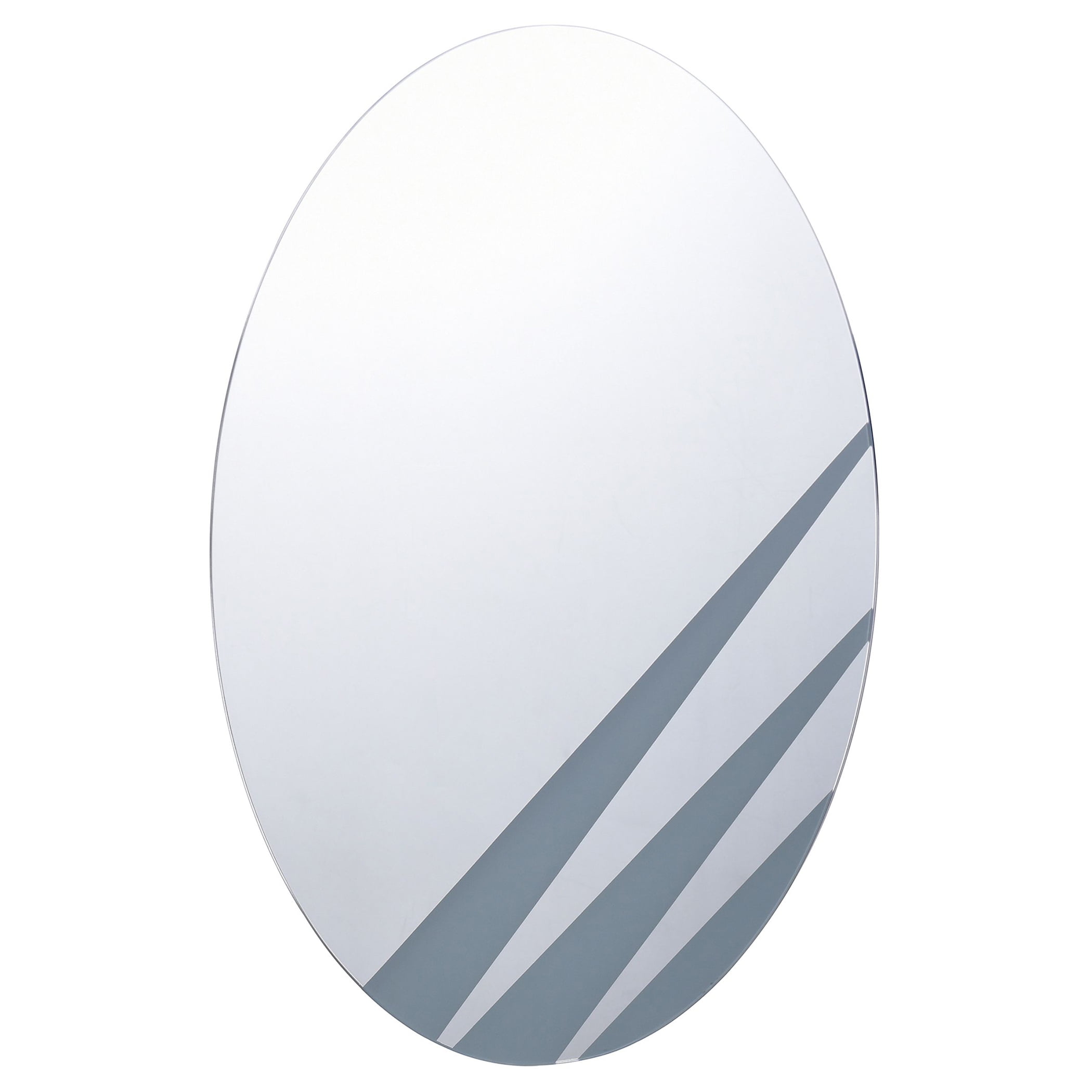 Elegant Oval Frameless Full-Length Bathroom Mirror, 24"x16"
