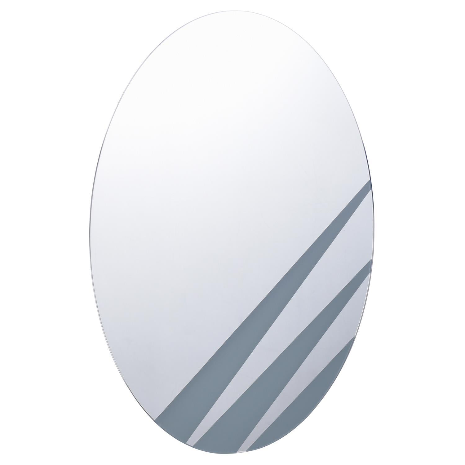 Elegant Oval Frameless Full-Length Bathroom Mirror, 24"x16"