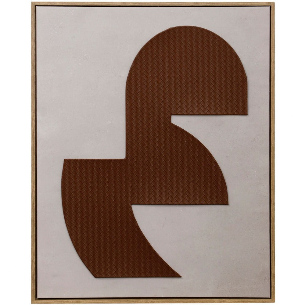 Abstract Brown Leather Mixed Media Canvas Wall Art