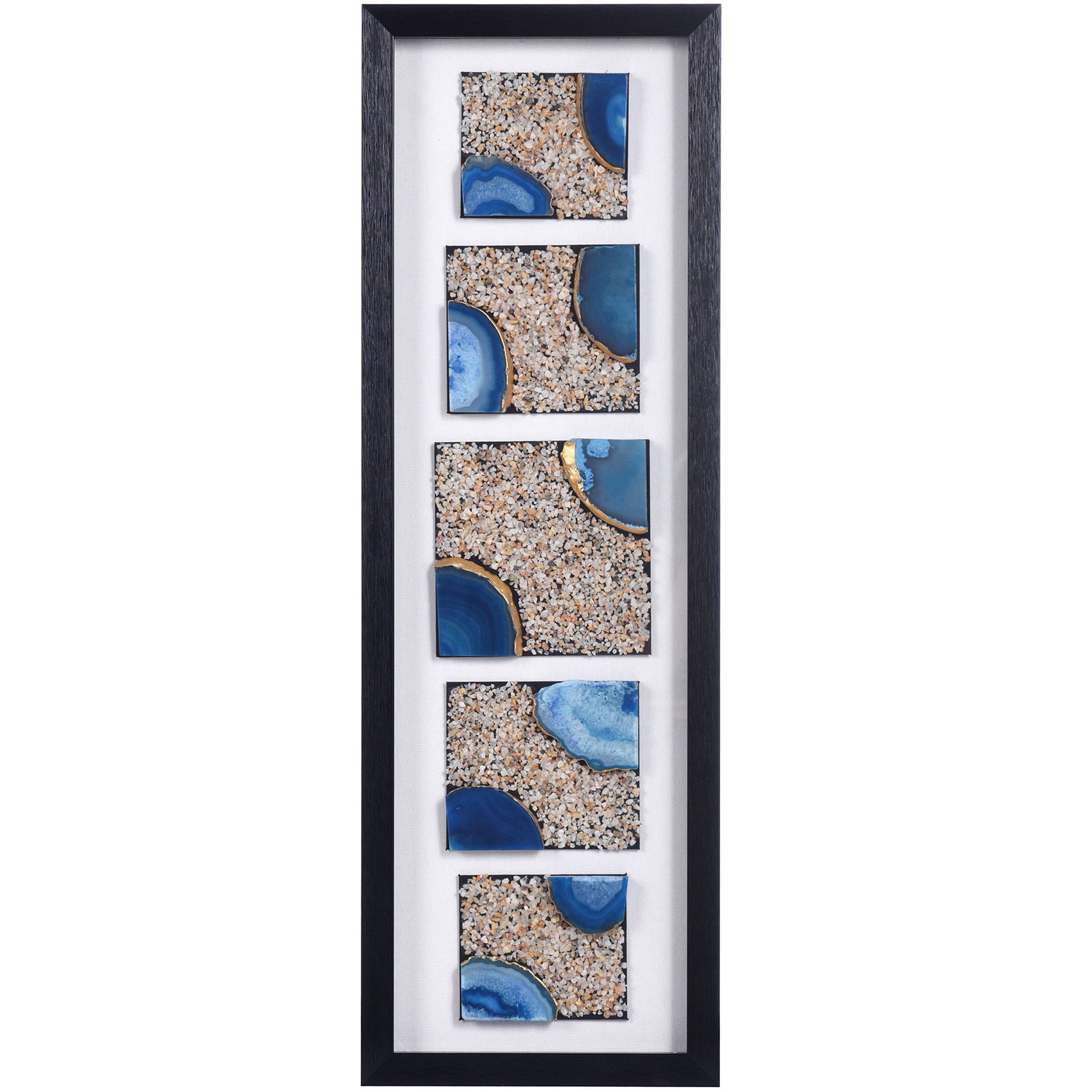 Agate Blue Shadow Box Wall Art with Black Frame