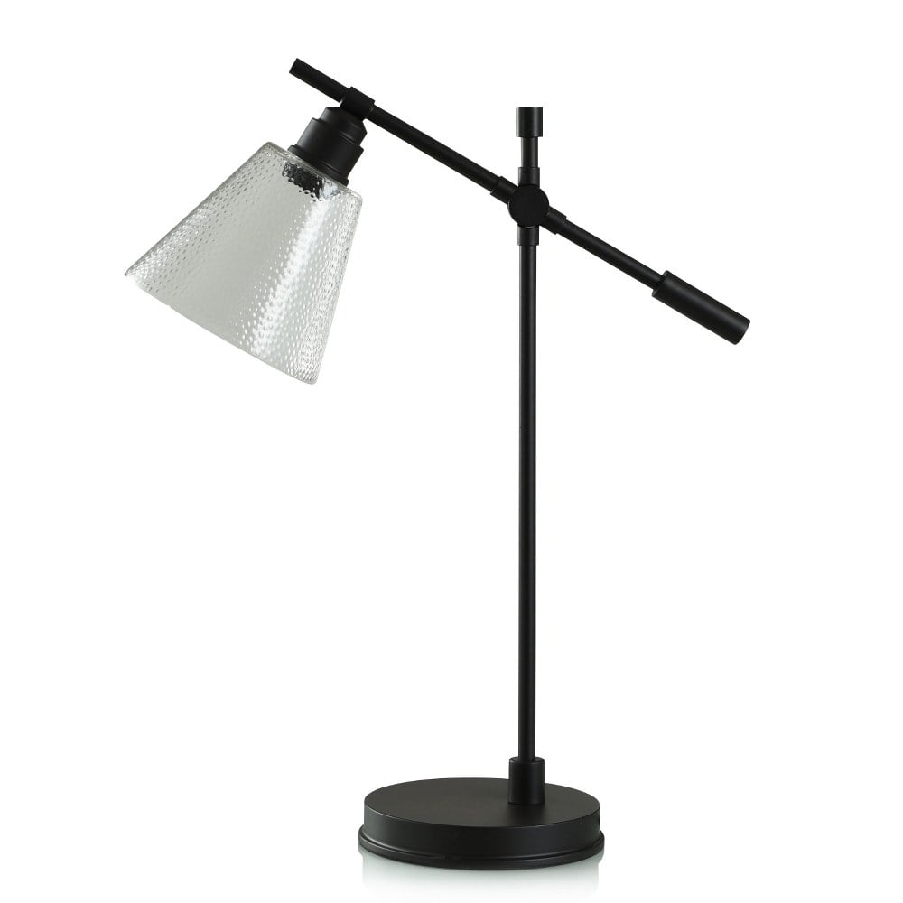 Industrial Bronze Clip-on Lamp with Clear Glass Shade