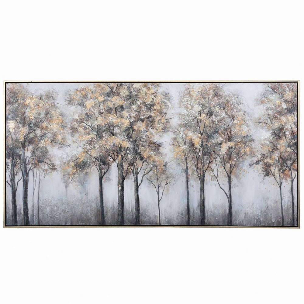 Hand Painted Gold Framed Landscape Canvas Art for Kids