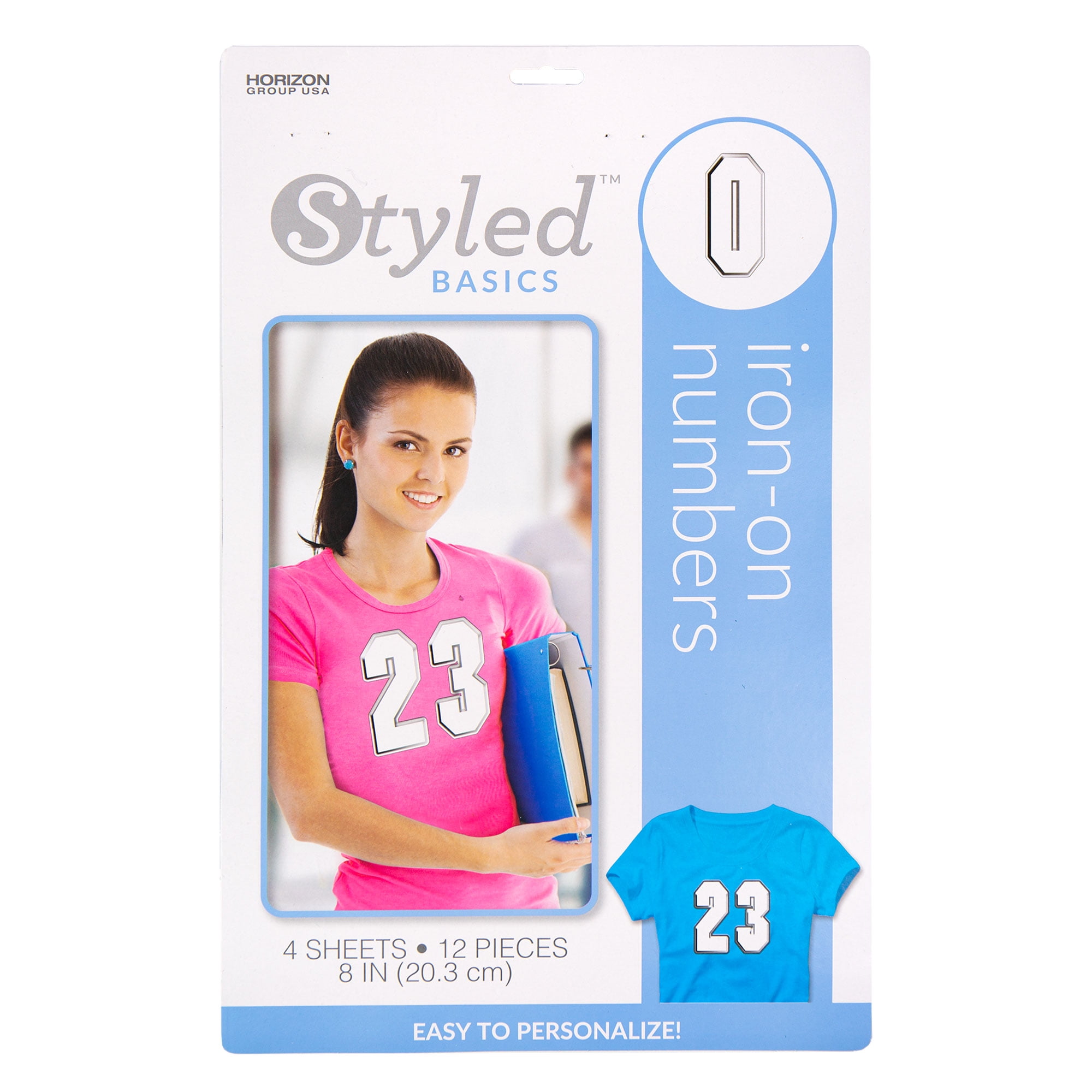 Styled Basics 8 White Iron-On Numbers, 4 Sheets, 12 Pieces, Packaging May  Vary 