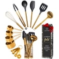 thumbnail image 1 of Styled Settings 15-Piece Black and Gold Kitchen Utensils Set with Measuring Cups & Spoons, BPA-Free, 1 of 9
