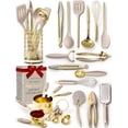 thumbnail image 1 of Styled Settings 23-Piece Gold and Beige Kitchen Utensils Set – Silicone Nonstick Cooking Tools with Measuring Cups, Garlic Press, Can Opener, and Utensil Holder, 1 of 8