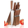 thumbnail image 1 of Styled Settings Copper Stainless Steel Knife Set with Walnut Knife Block, 1 of 7