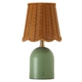 thumbnail image 1 of Stylehouse 12" Green Rattan Rechargeable LED Lamp, 1 of 9