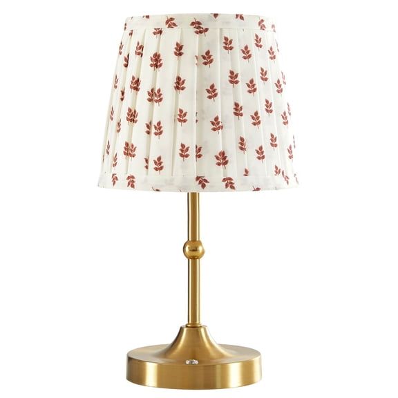Stylehouse 13" Printed Pleated Rechargeable LED Lamp