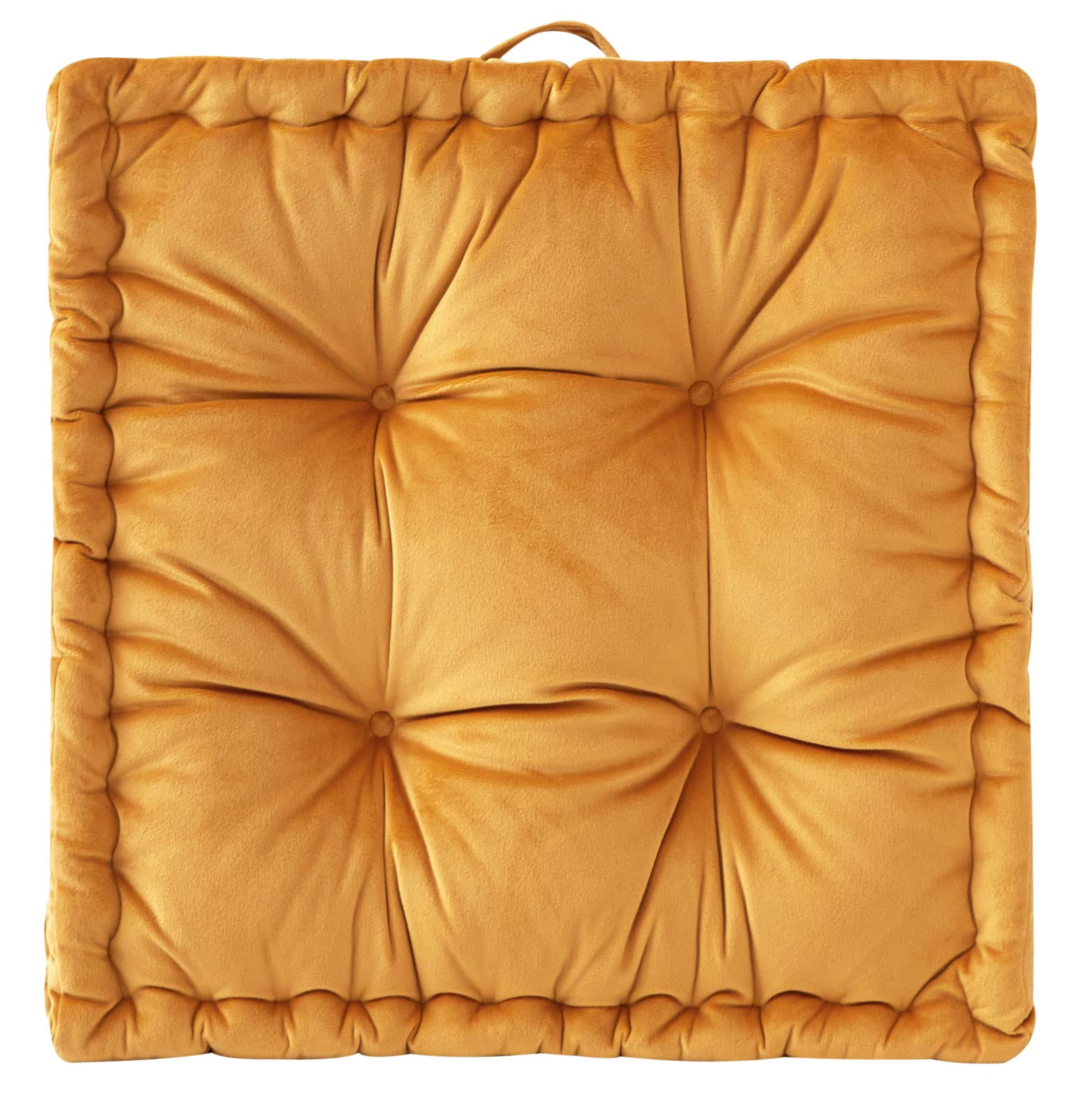 Home Decor Collection Stylehouse 20" x 20" Velvet Golden Rod Yellow Square Decorative Floor Pillow