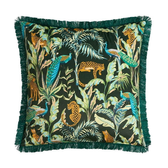 Stylehouse 20" x 20" Jungle Animals Fringe Decorative Pillow