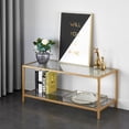 thumbnail image 1 of Stylehouse Tempered Glass and Metal Dining Table, Small, 1 of 4