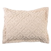 Stylemaster Diamond Tufted Chenille Sham Standard, Ivory