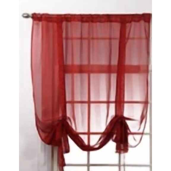Stylemaster Lucky Stripe Striped Shade Valance With Tie-Ups Quality Semi Sheer