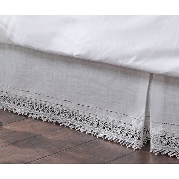 Stylemaster Renaissance Home Fashion Sophia Dust Ruffle/Bed Skirt, Queen, Ivory