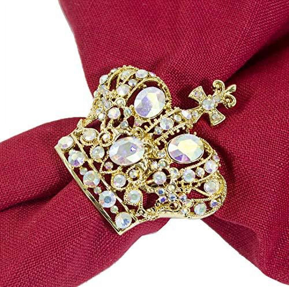Styles Metal Jeweled Napkin Rings Set Of 4 (CrownBejeweled