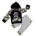 thumbnail image 1 of Styles I Love Baby Boys Black Long Sleeve Hoodie New to The Crew Print and Pants 2pcs Cotton Camouflaged Outfit (18-24 Months), 1 of 6