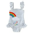 thumbnail image 1 of Styles I Love Baby Girl Matching Rainbow One-Piece Swimsuit Twin Girl Best Friend Bathing Suit Beach Swimwear (Right Rainbow, 120/4-5 Years), 1 of 5
