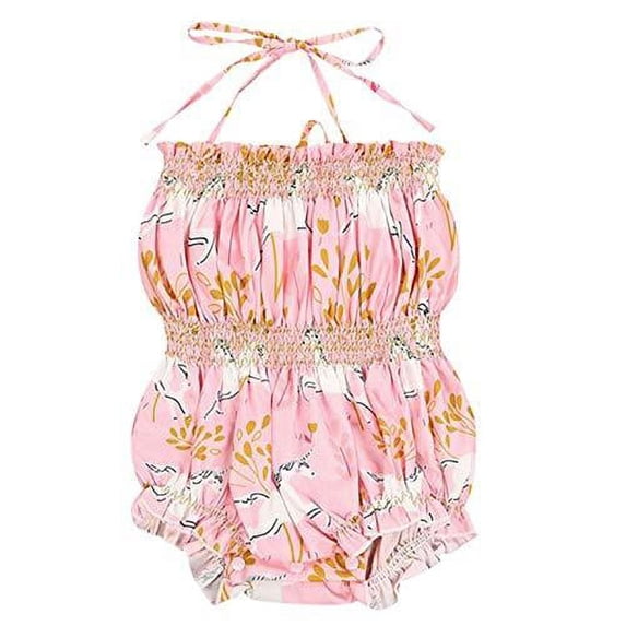 Styles I Love Baby Toddler Girl Unicorn Print Summer Cotton Romper Sunsuit