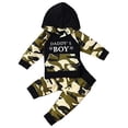 thumbnail image 1 of Styles I Love Infant Baby Boys Daddy's Boy Green Camouflaged Long Sleeve Hoodie and Pants 2pcs Cotton Outfit (80/3-6 Months), 1 of 7