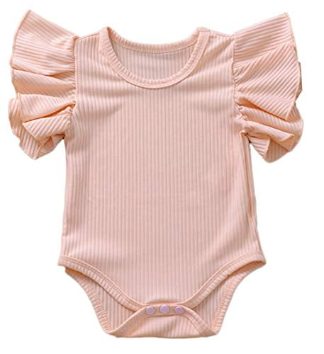 Styles I Love Infant Baby Girl Ruffle Sleeves Basic Romper Stripe ...