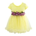 thumbnail image 1 of Styles I Love Infant Baby Girls Sleeveless Lace Flower Princess Tulle Dress Party Birthday Wedding Outfit, 4 Colors (Yellow, 70/3-6 Months), 1 of 4