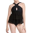 thumbnail image 1 of Styles I Love Kid Girls Adjustable Straps Wrap Halter Ruffle Bikini 2-Piece Swimsuit Black Bathing Suit Beach Swimwear (152/8-12 Years), 1 of 4
