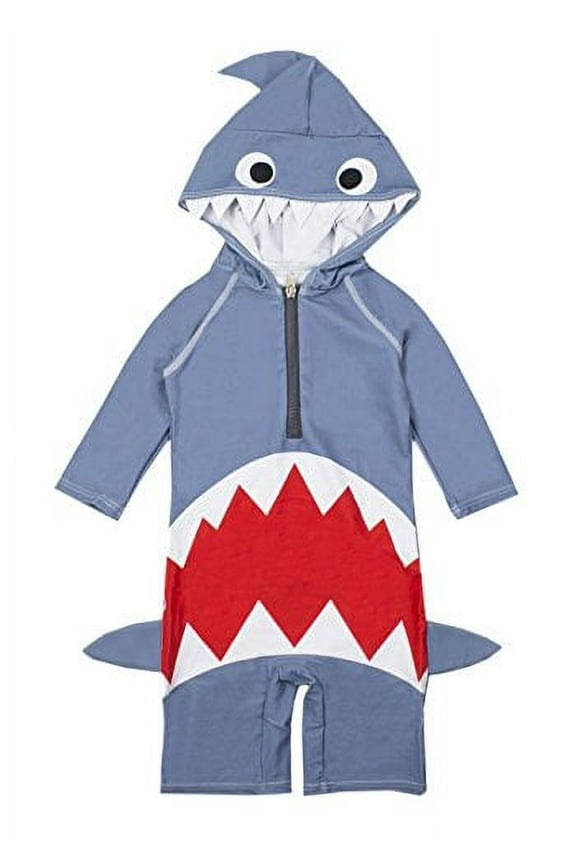 Styles I Love Little Boy Shark Costume Swimsuit (12-18 Months) Grey
