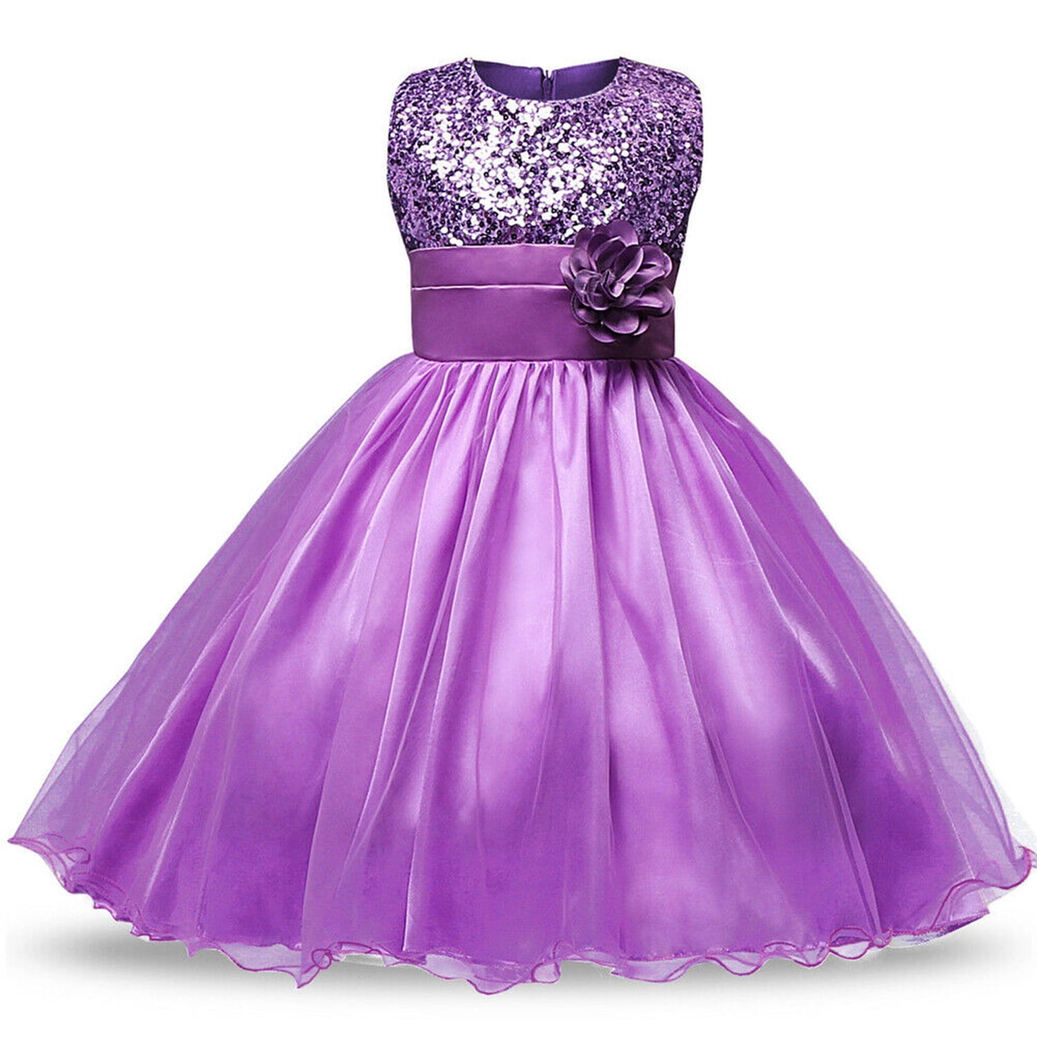 girl dresses Pink Lace Tulle High Low Ruffles Cute Flower Girl Dresses , FGS051 –  AlineBridal main image 0