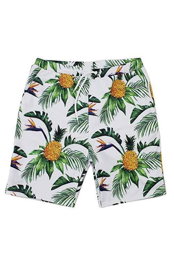 Styles I Love Summer Family Matching Swimwear Men and Boy Pineapple Print Swim Trunks Beach Pool Swim Shorts