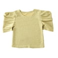 thumbnail image 1 of Styles I Love Toddler Girl Stylish Puff Sleeve Metallic Blouse Baby Girl Clothes (Light Yellow, 90/18-24 Months), 1 of 4