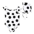 thumbnail image 1 of Styles I Love Toddler Girls Dalmatian Dots One-Piece Swimsuit with Swim Hat 2pcs Bathing Suit Water Games Beach Pool Swimwear (XL/4-5 Years) White, 1 of 3