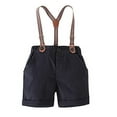 thumbnail image 1 of Styles I Love Toddler Little Boys Classic Cotton Chino Shorts with Stripe Suspenders for Everyday, Casual, Formal Wear and Special Occasions (Navy Blue, 80/6-12 Months), 1 of 5