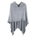 thumbnail image 1 of Styles I Love Women Ultra Soft Knit Poncho Sweater Pullover Cardigan Lightweight Wrap Topper for All Season (Grey), 1 of 6