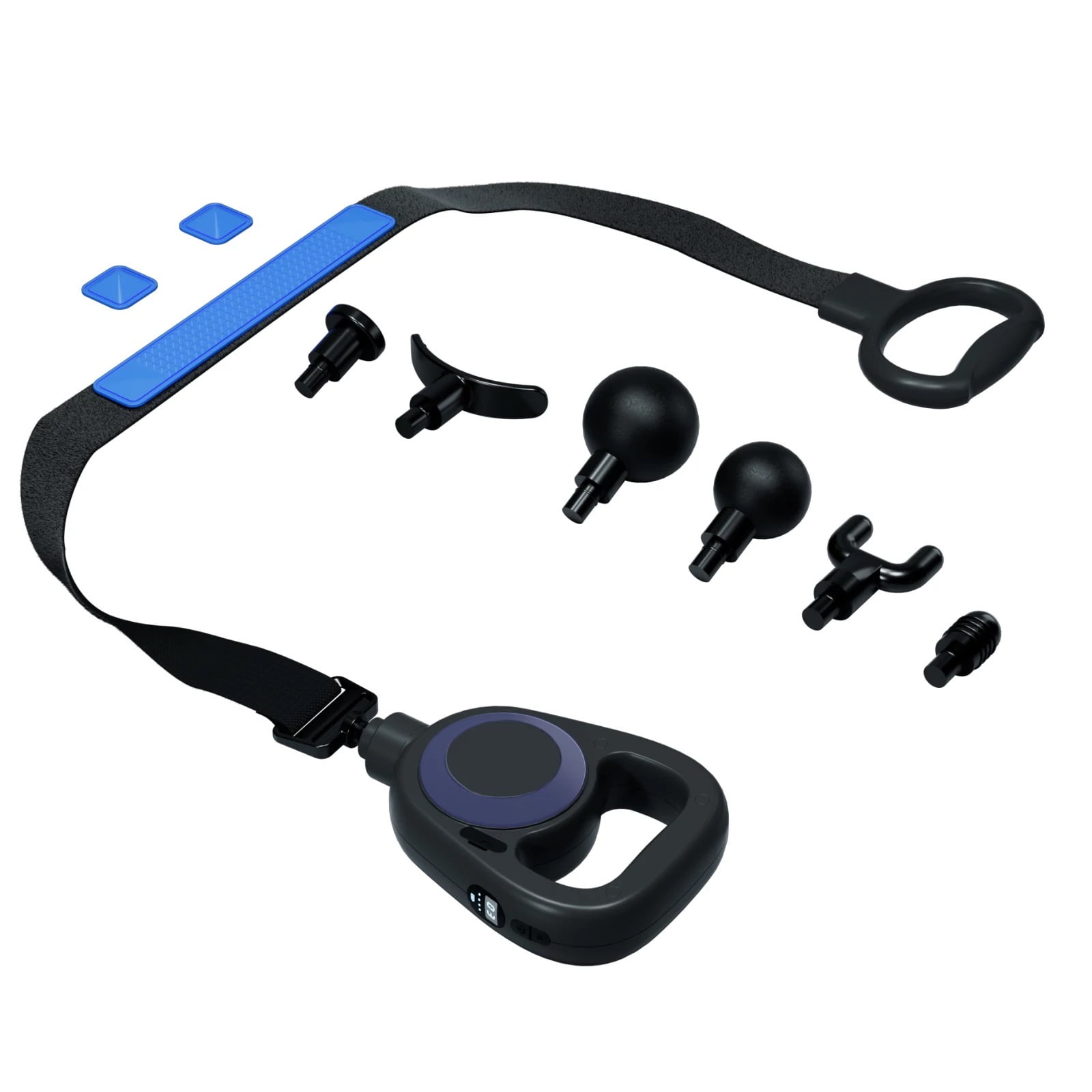 Styles II Total Body Massage Gun with Vibrating Belt + Heat Function to Relieve Tension, Sore Muscle Stiffness for Gym, Office, Home, Post-Workout Recovery.