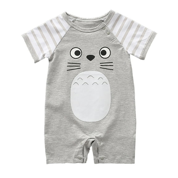 StylesILove Adorable Unisex Baby Short Sleeve Cotton Romper (66/6-9 Months, Grey)