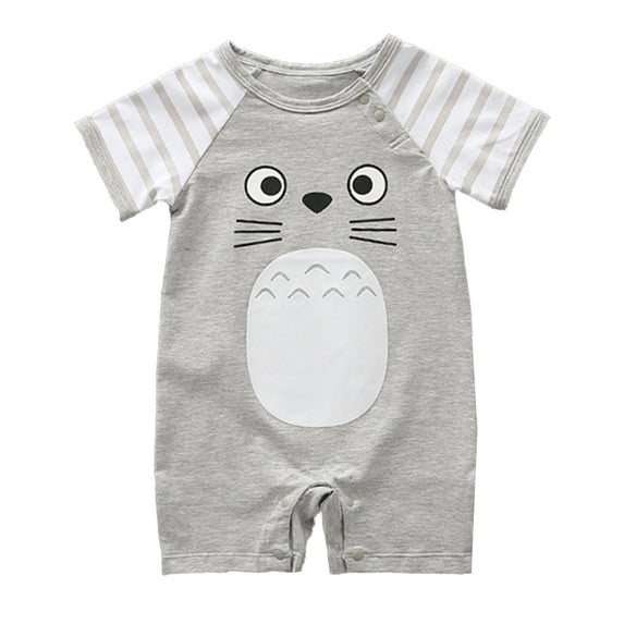 StylesILove Adorable Unisex Baby Short Sleeve Cotton Romper (66/6-9 Months, Grey)